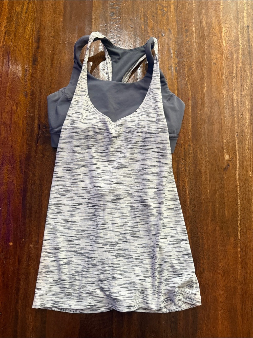 lululemon athletica Grey Space-Dye Racerback Tank with Built-In Shelf Bra NEW
